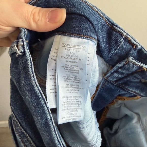 Good American Dark Wash Blue Denim Flare Leg Jeans Womens 27 Stretch Casual - Picture 6 of 6